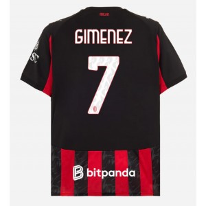 Fotbalové Dres AC Milan Santiago Gimenez #7 Domácí Oblečení 2025-26 Krátký Rukáv